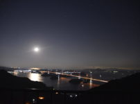 亀老山展望台から眺める来島海峡大橋
